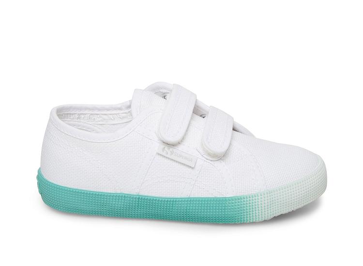 Superga 2750 Cotbumperstrapgradientj White Baby Blue - Kids Superga Shoes
